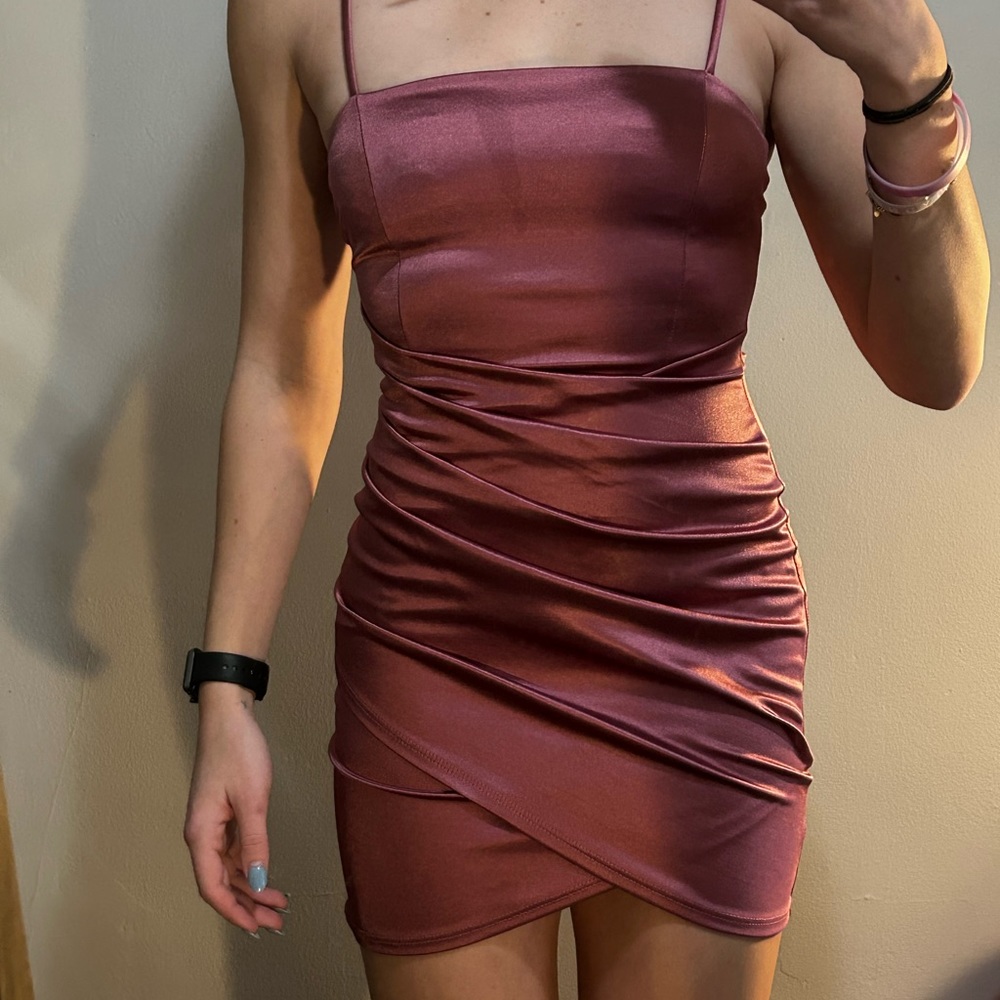 Windsor shiny mini dress (pink/fuchsia)
